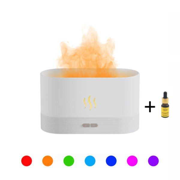 Ultrasonic Colored Flame Humidifier with RGB LED Lighting