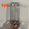 Portable Rotating Metal Mesh Grill Basket for Outdoor Camping