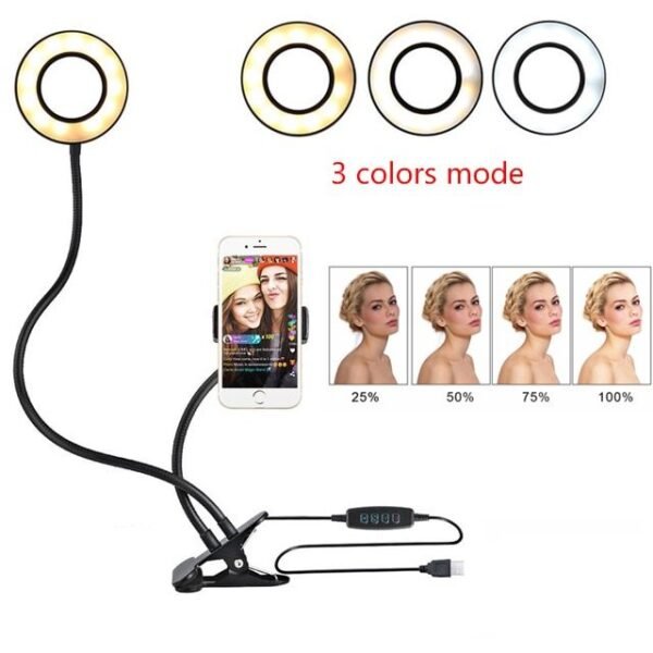 Adjustable LED Ring Light for Live Makeup