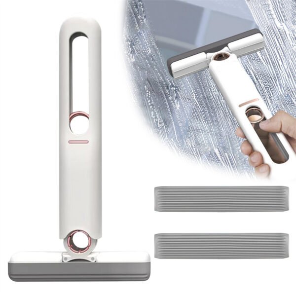 Squeezeable sponge mop for home, car, glass, screen
