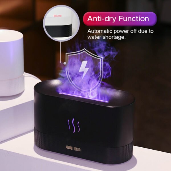 Ultrasonic Colored Flame Humidifier with RGB LED Lighting