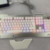 Ergonomic Wired Gaming Keyboard with RGB Backlit Phone Holder