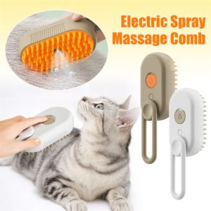Electric Cat Hair Brush and Pet Grooming Comb