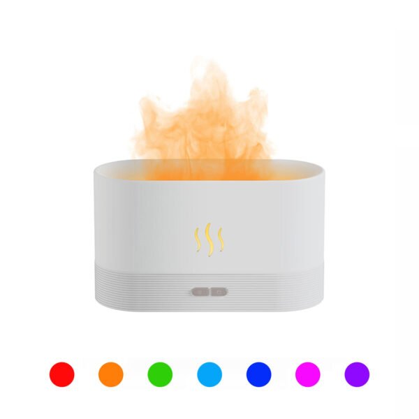 Ultrasonic Colored Flame Humidifier with RGB LED Lighting