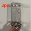 Portable Rotating Metal Mesh Grill Basket for Outdoor Camping