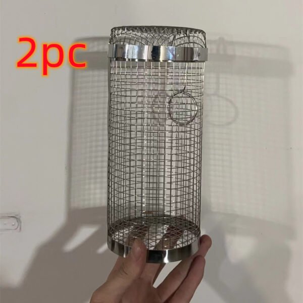 Portable Rotating Metal Mesh Grill Basket for Outdoor Camping