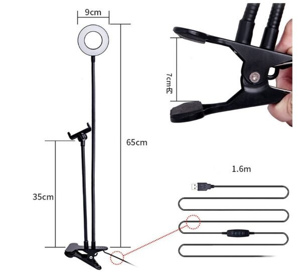 Adjustable LED Ring Light for Live Makeup
