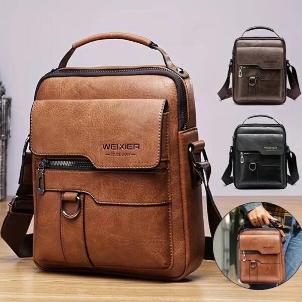 Classic business backpack made of PU leather