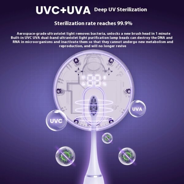 UV Toothbrush Sterilizer, with Smart Induction Switch, Rechargeable