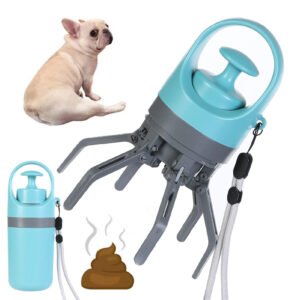 Lightweight and portable 8-paw pet litter scoop with built-in litter bag dispenser