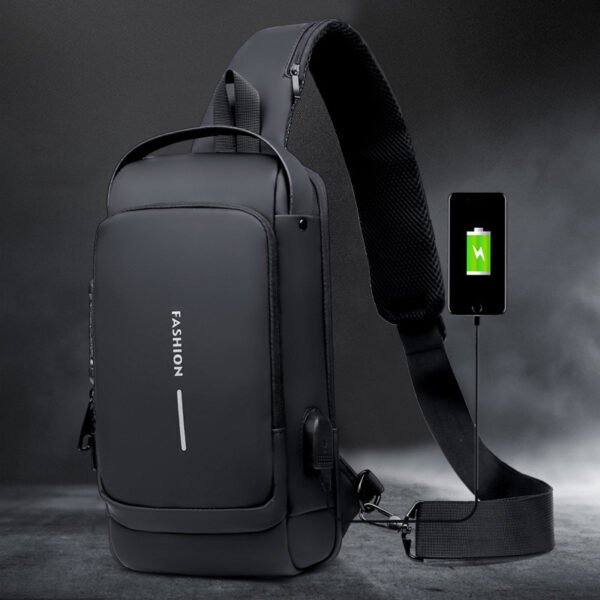Anti-theft chest bag with USB charger