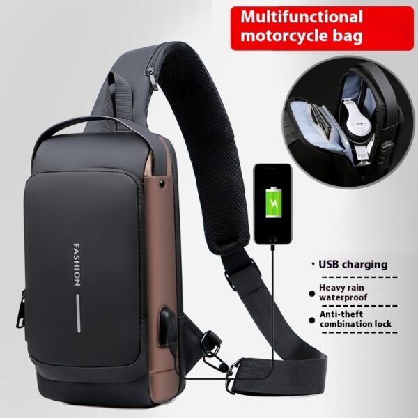 Anti-theft chest bag with USB charger