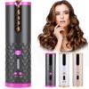Portable Rechargeable Ceramic Rotating Hair Curler with LCD Display